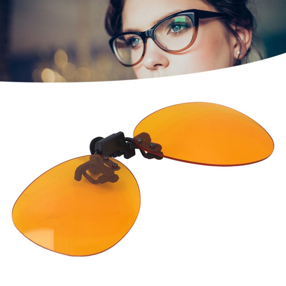 Orange Lens Clip On Glasses with 99% Blue Light Blocking and Flip