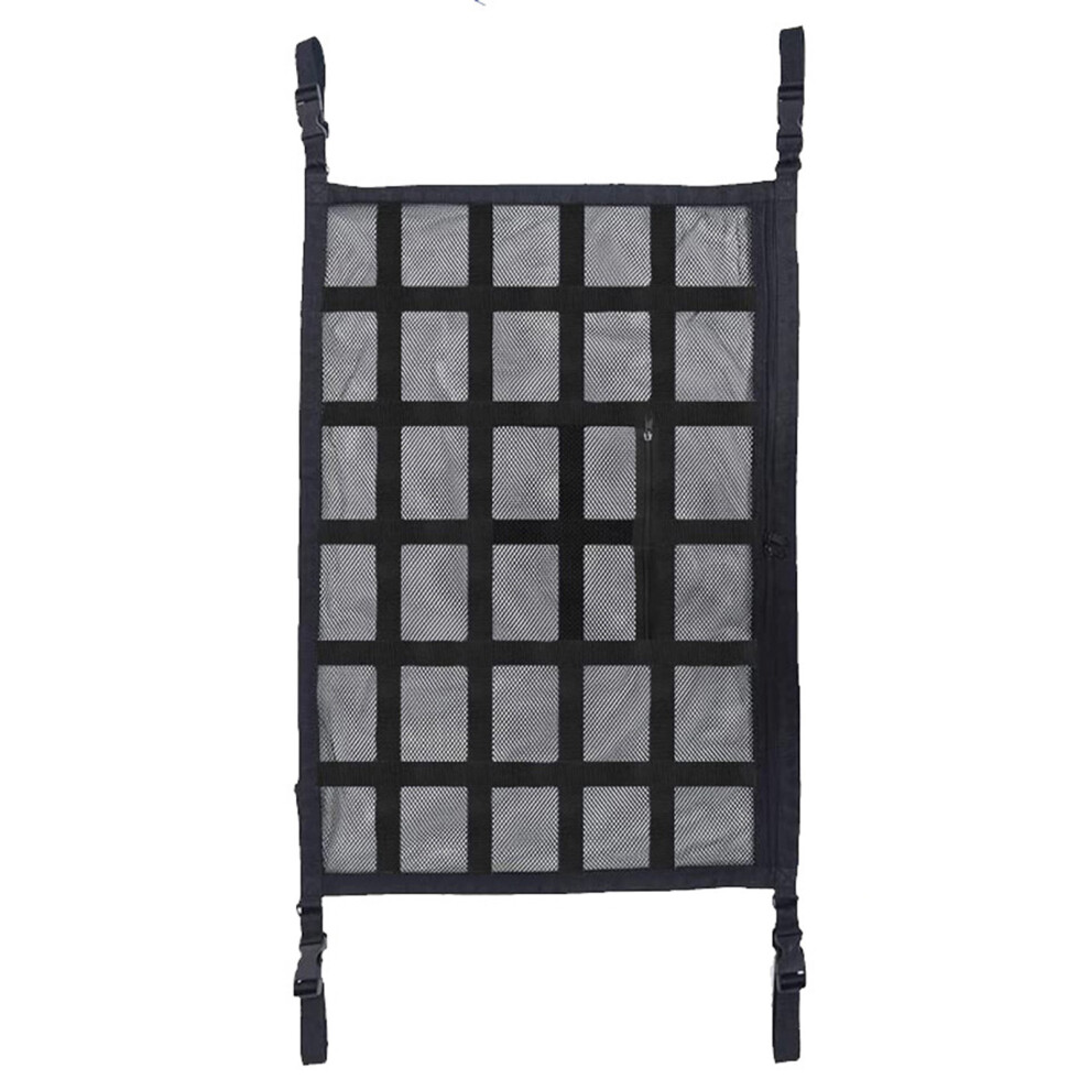 Upgraded Car Ceiling Cargo Net Type2 9 Reinforcement Straps 30X24cm Black 4071332589187