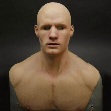 (Bald Head) Latex Realistic Mans Face Cover Mask Male Disguise Halloween Party Props_y(76%off)