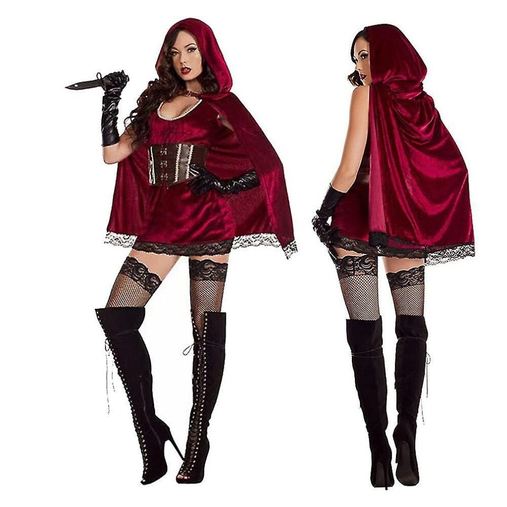 2024 fille femme dentelle princesse Cosplay tenue Sexy petit chaperon rouge robe tricoté noël Cape adultes carnaval costumes 2024 fille femme dentelle princesse Cosplay tenue Sexy petit chaperon rouge robe tricoté noël Cape adultes carnaval costumes
