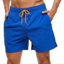 (L, Royal Blue) Men's Swimming Shorts With Zip Pockets Trunks Summer Swimwear Quick Dry_JKI10