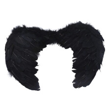 Feather Wing Adult Children Cosplay Vivid Wing Costume Accessory for Halloween Christmas Party Black M 60 X 45cm / 23.6 X 17.7in