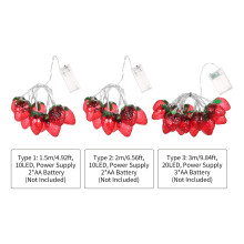 6,5-Fuß rote Erdbeer-LED-Lichterkette 1,5–3 m, 10–20 LEDs