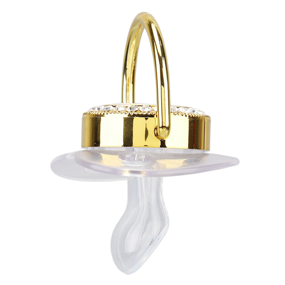 Baby Pacifier Teething Nipple With Rhinestone Letters For 6-18 Months Golden