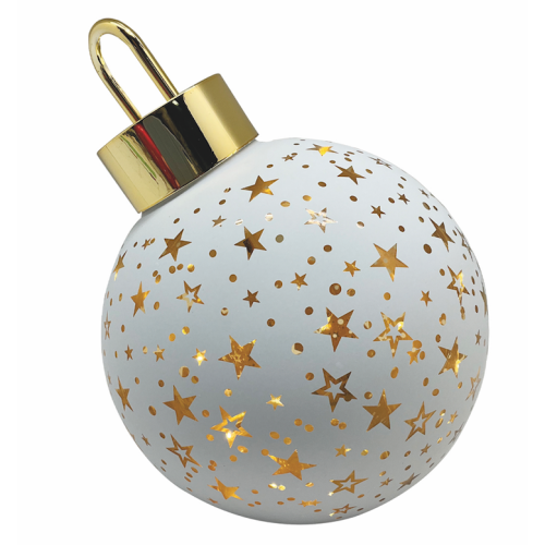 (White) LED Light Up Christmas Bauble Decoration - 15cm