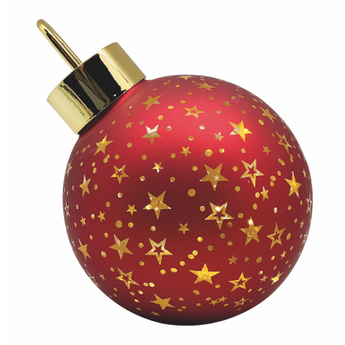 (Red) LED Light Up Christmas Bauble Decoration - 15cm