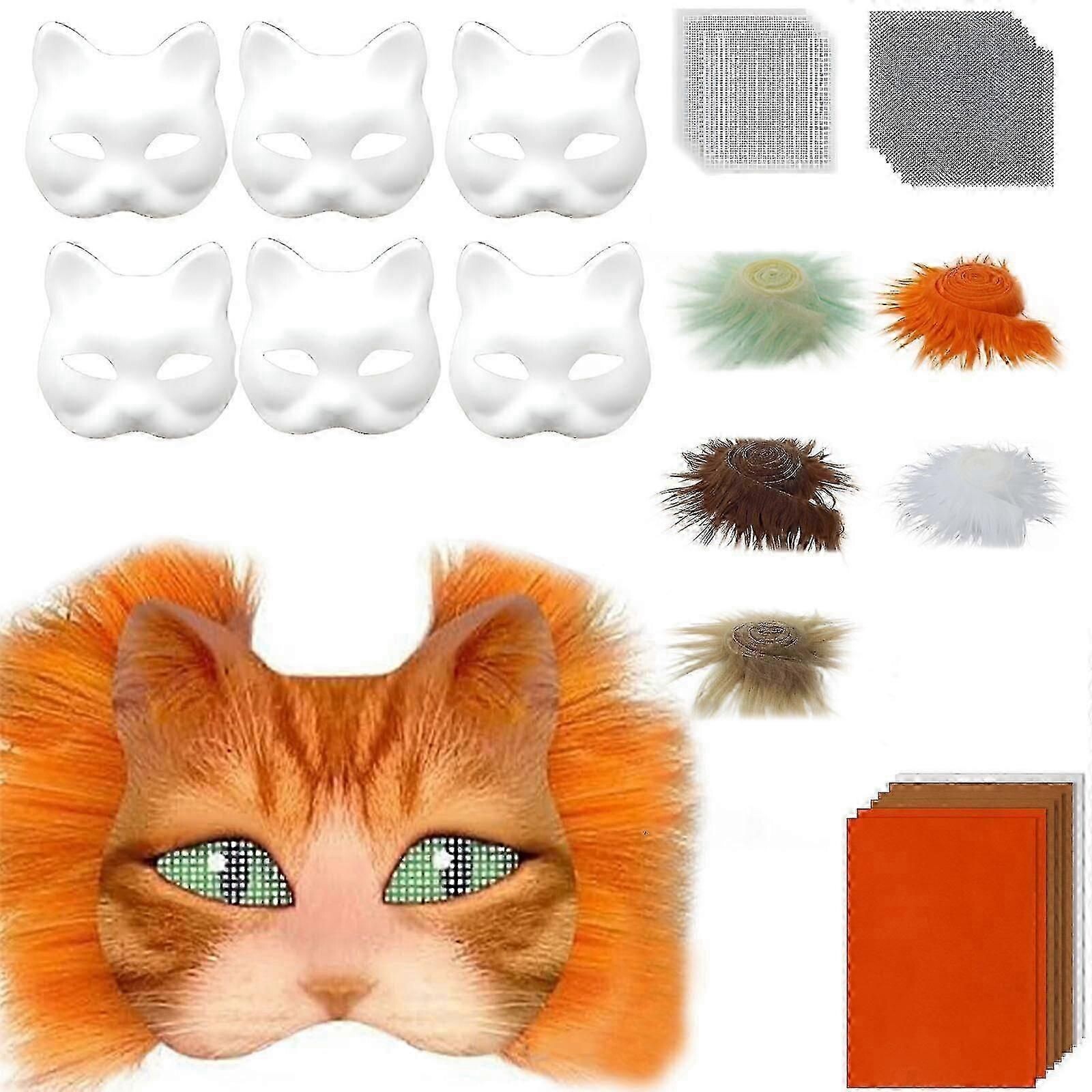 (Gör-det-själv kostym C-gradient) DIY Therian Furry Mask Set för ...