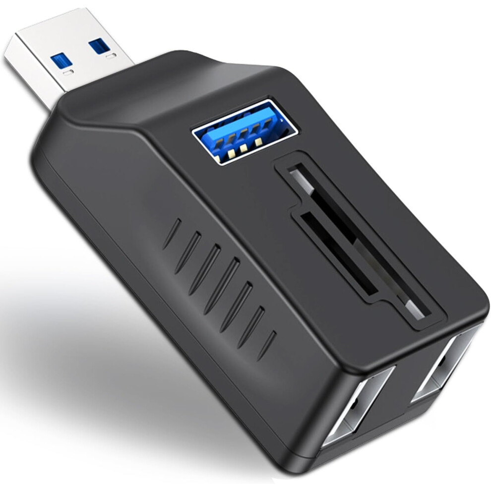 Chronus Women's Silver 5-Port Usb 3.0 Hub With Sd Tf Card Reader, Usb Extender Adapter With Memory Sd/Micro Sd Card Reader(Silver)