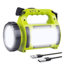 Rechargeable LED Torch, Multi-Functional Camping Light, Waterproof Outdoor Spotlight Searchlight(Green)