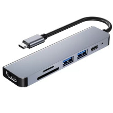 MacBook USB-C Hub Adapter - Multiport Docking Station With HDMI for MacBook Pro, Thunderbolt Devices(Gray)