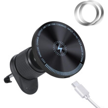 5W/7.5W/10W/15W Car Charger Phone Stand Magnetic Wireless Charging Fast Charging For Air Vents(Black)
