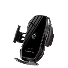 Wireless Car Charger and Mount with Infrared Smart Sensor - 10W Fast Charger with Air Vent (Black)