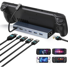 Docking Station for Steam Deck/Legion Go/MSI Claw/Nitro Deck, 6-in-1 USB C Dock with HDMI 4K UHD(Black)