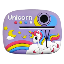 Kids Camera D1 Instant Print 2400W HD Dual Lens 2.4 Inch Screen 1080P Video with Stickers and 32GB TF Card(Purple)