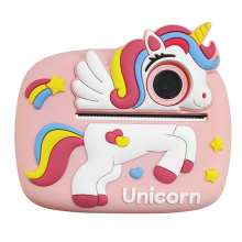 Kids Camera D1 Instant Print 2400W HD Dual Lens 2.4 Inch Screen 1080P Video with Stickers and 32GB TF Card(Pink)