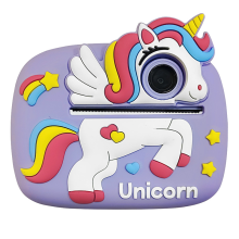 Kids Camera D1 Instant Print 2400W HD Dual Lens 2.4 Inch Screen 1080P Video with Stickers and 32GB TF Card(Purple)