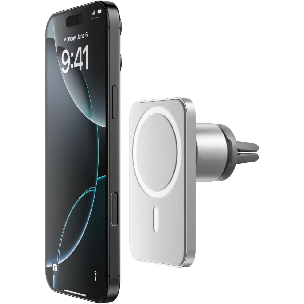 Chronus Magsafe Vent Mount Pro Magsafe Iphone Mount For Car - (White) Silver/White