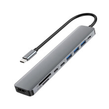 USB C Hub HDMI Adapter for Monitor,  9 in 1 USB Type C Laptop Docking Station with 4K HDMI(Silver)