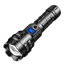 Worlds Brightest Flashlight 200000 lumens Charging Display Best Rechargeable LED Spotlight(Black)