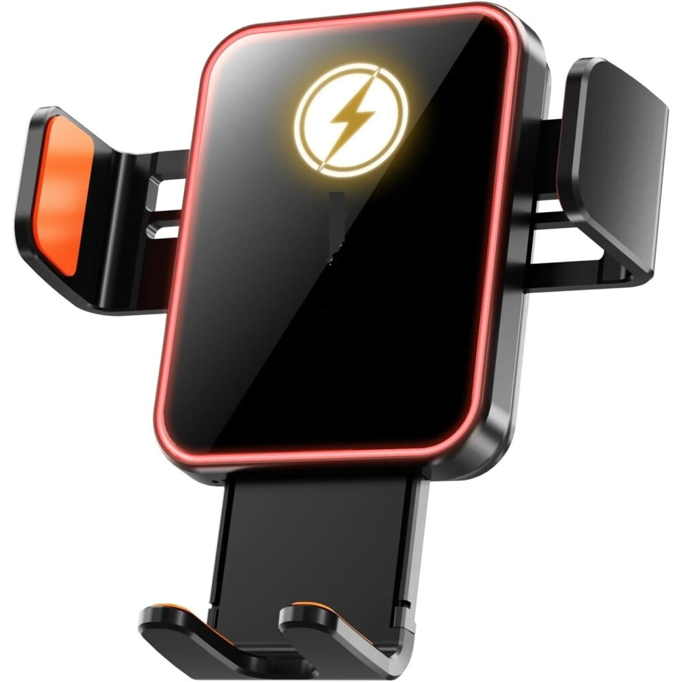 Magnetic Car Phone Holder 15W Wireless Fast Charger Infrared Induction Car Air Vent Bracket(Black) Black 6976918073662