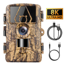 Game Camera WiFi 60MP/8k with No Glow Night Vision Waterproof,0.05s Trigger Motion Activated (Brown)