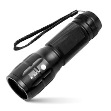 LED Flashlights High Lumens, Small Flashlight, Waterproof, Adjustable Focus Flash Light for Outdoor(Black)