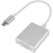 USB C to VGA Adatper for Monitor, VGA to USB C Adapter Cable, Type-C Adapter Compatible with MacBook(White)