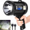 Rechargeable Spotlight, Handheld Hunting Flashlight Led Spot Light with Cob Light and Solar Panels(Black) 1