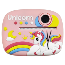 Kids Camera D1 Instant Print 2400W HD Dual Lens 2.4 Inch Screen 1080P Video with Stickers and 32GB TF Card(Pink)