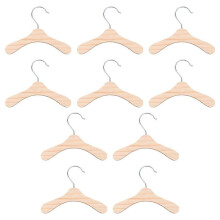 10pcs Wooden Pet Apparel Hangers Dog Clothing Hanging Rack (Silver, Wood Color)
