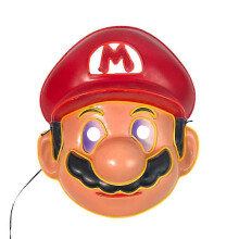 Maschera LED (rossa) di Halloween, maschera luminosa di Super Mario Bros, maschere per costumi da cosplay,