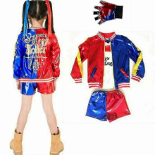 (140 (8-9 år))Harley Quinn Halloween kostym Suicide Squad Cosplay Fancy Klänningar H