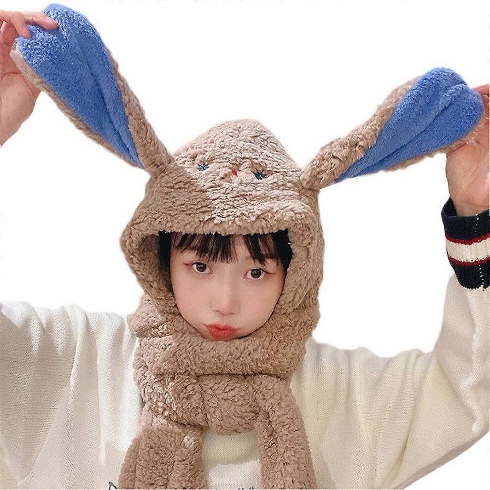 (kaki)Écharpe à capuche, bonnet d'hiver, écharpe, gants, ensemble une pièce, écharpe pour chauffe-tête,