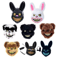 (Stil 6)Skräck Kanin Cosplay Mask Halloween Party Skrämmande för Head Cover Halloween Carnival kostym
