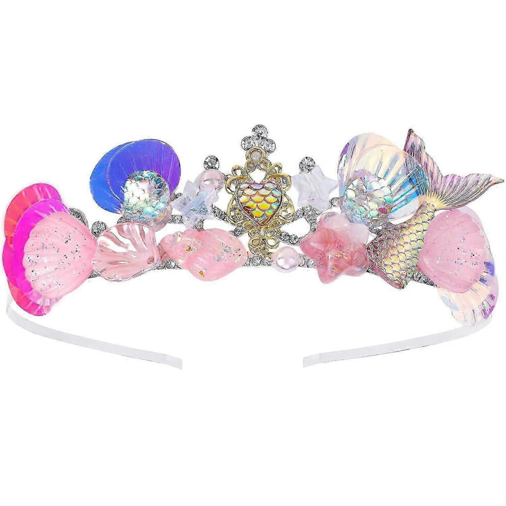 Couronne de sirène pour filles, bandeau de sirène pour décorations de fête de petite sirène