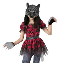 (3-teiliges Set) Werwolf Wolf Kostüm Wolf Maske Wolf Schwanz Handschuhe Halloween Kostüm Zubehör Tier