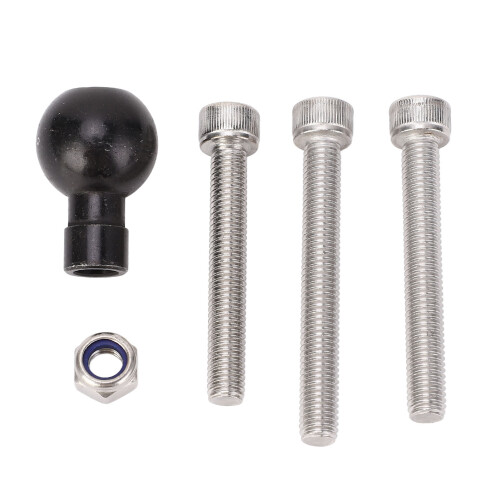 Base de serrage B-367U, boule de 1 po, argenté, boulons M8 1