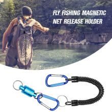 Durable Fishing Magnet Clip with Coiled Lanyard 4.4lb Capacity
