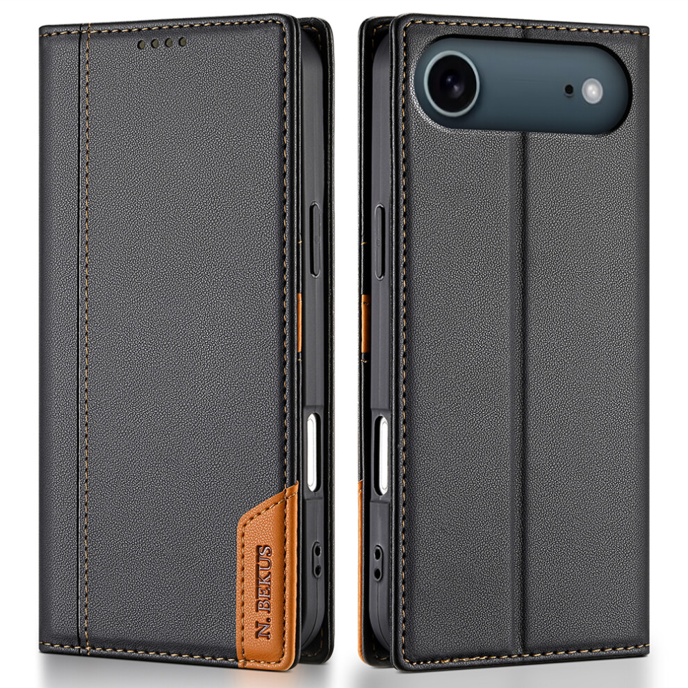 (Black) N.bekus P3 For Iphone Air Case Rfid Blocking Wallet Stand Pu Leather Flip Phone Cover Black 6914294306424