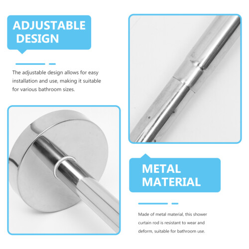 3Pcs Shower Curtain Rod Set With Curved Telescopic Corner Rod 1