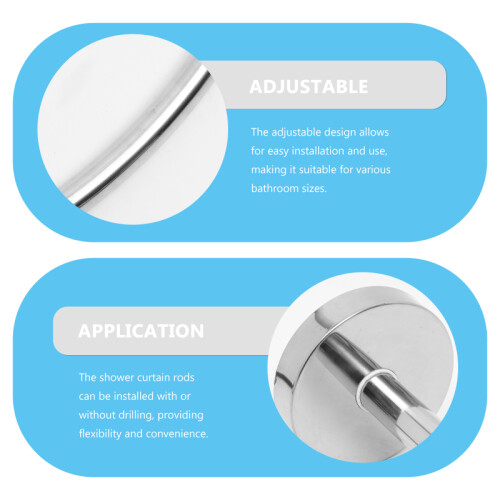 3Pcs Shower Curtain Rod Set With Curved Telescopic Corner Rod 2
