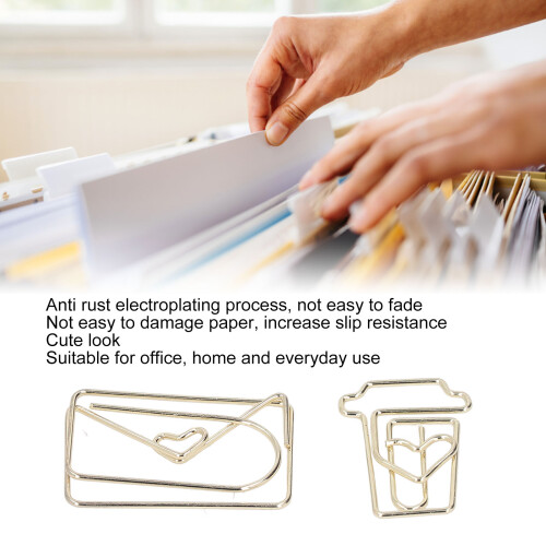 100Pcs Gold Metal Funny Planner Clips for Office Home School File Classification 2