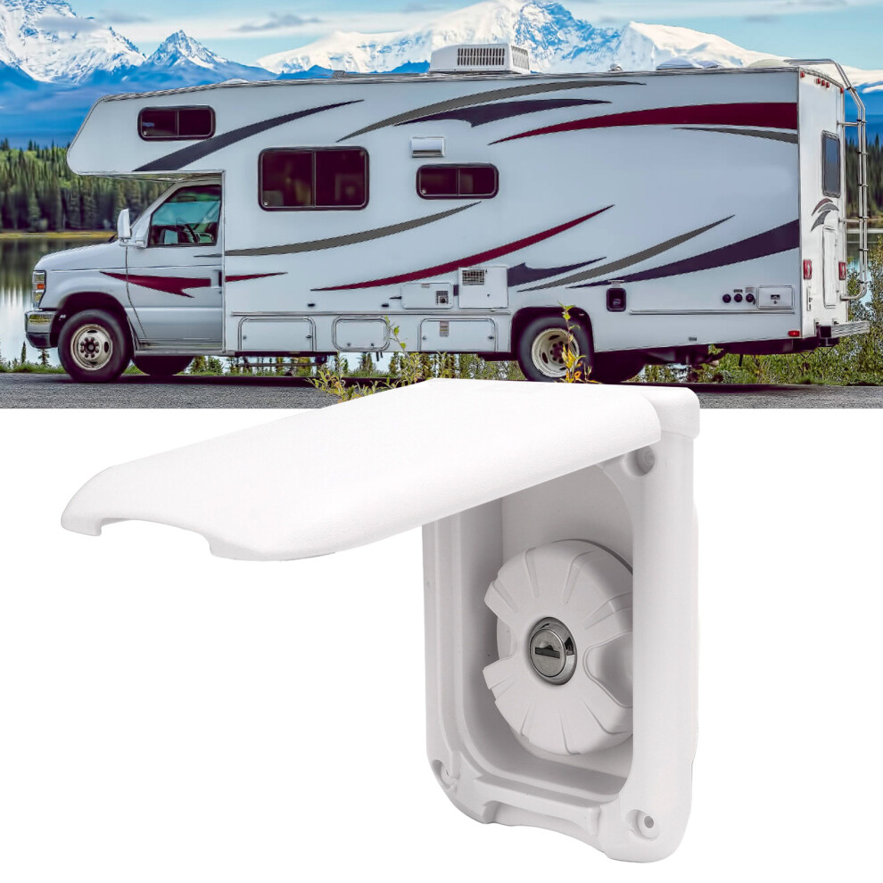 Gravity Fresh Water Fill Hatch With Keys, Square For Rvs & Campers White 4321332622903