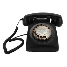 Retro Drehknopf-Telefon im Stil der 1960er Jahre Vintage Wählscheibentelefon Altertümliches Schnurtelefon mit mechanischem Klingelton für Z