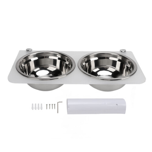 0,8 l Wandmontierter Hundefutterspender Transparent 1