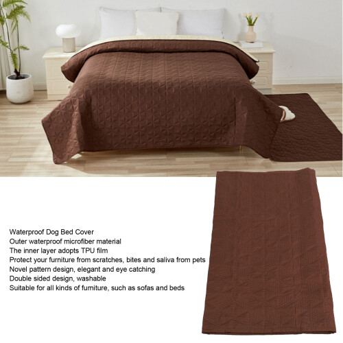 Funda impermeable para cama de perro, marrón, 30x70 pulgadas 2