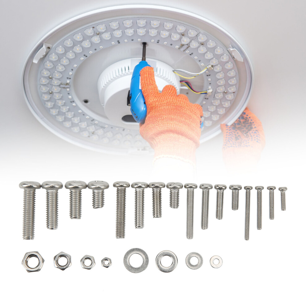 884Pcs Stainless Steel Screw Nut Washer Assortment Kit M2âM5 Silver 4991332634659