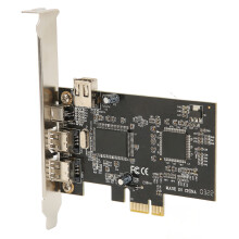 PCIE X1 to IEEE 1394A Riser Card Adapter with 3 External & 1 Internal Ports