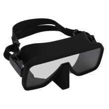 Taucherbrille Schwarz mit Silikondichtung, gehärtetes Glas, ABS, wasserdicht, kraftvolle Abdichtung, bruchfest, Schnorchelbrille für Freedi