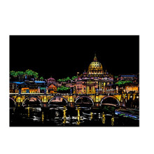 A4 White Cardboard Scratch Paper 4 Sheets DIY Handicraft Landscape Painting